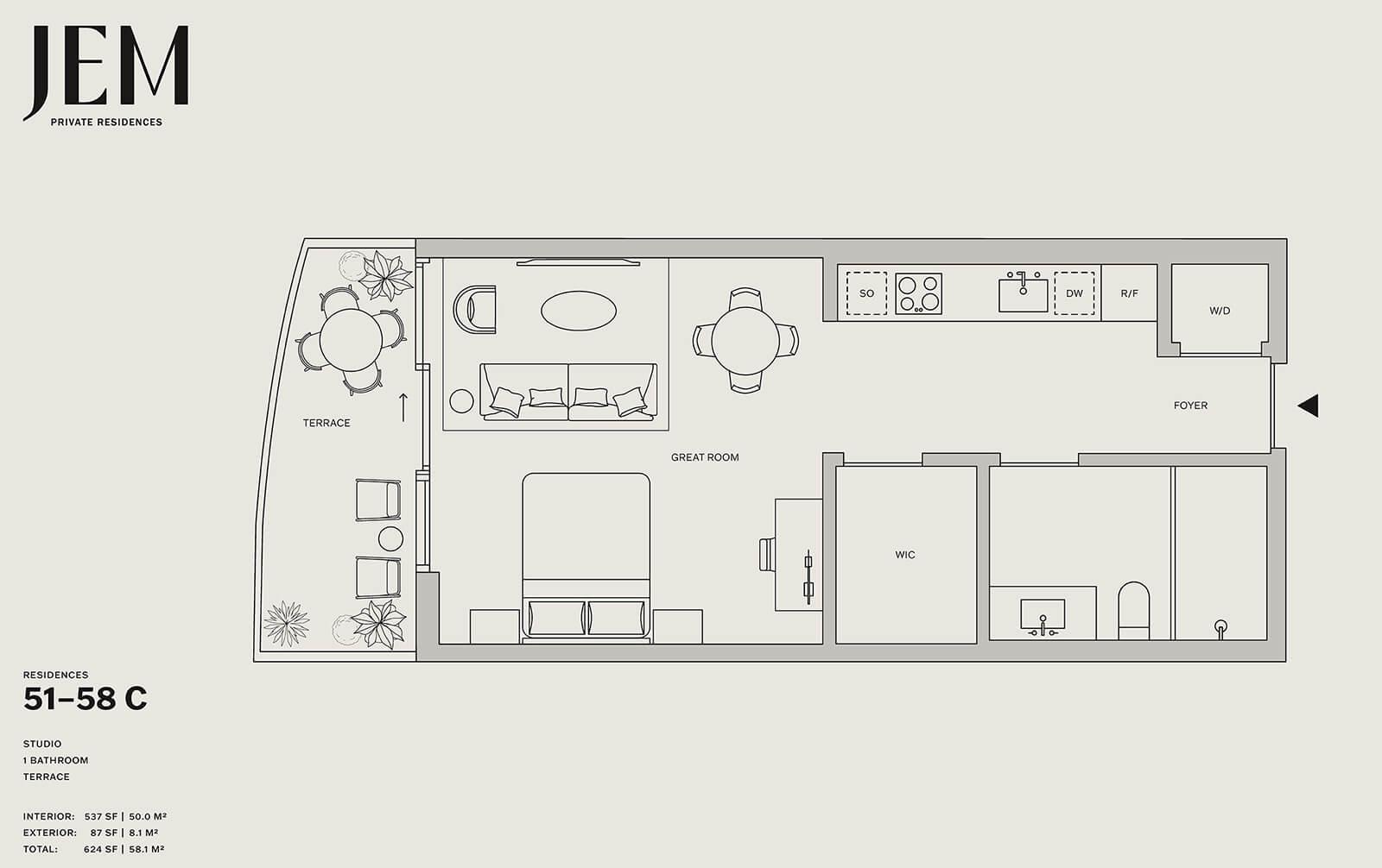 0 Studio Floorplan