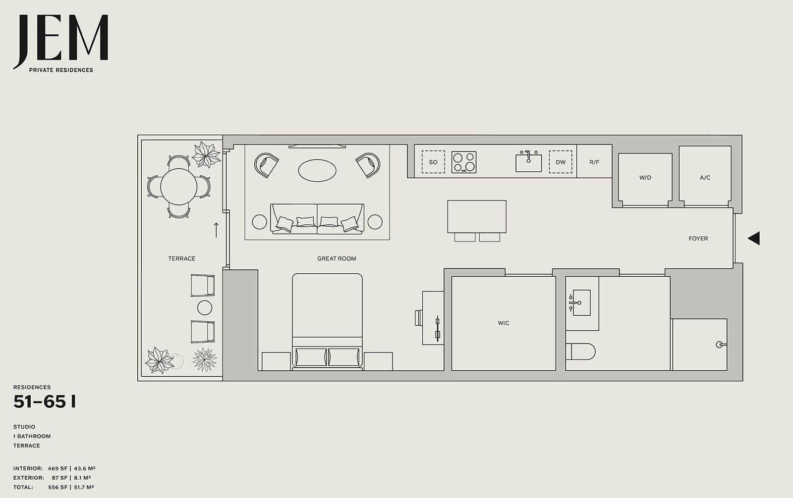 0 Studio Floorplan