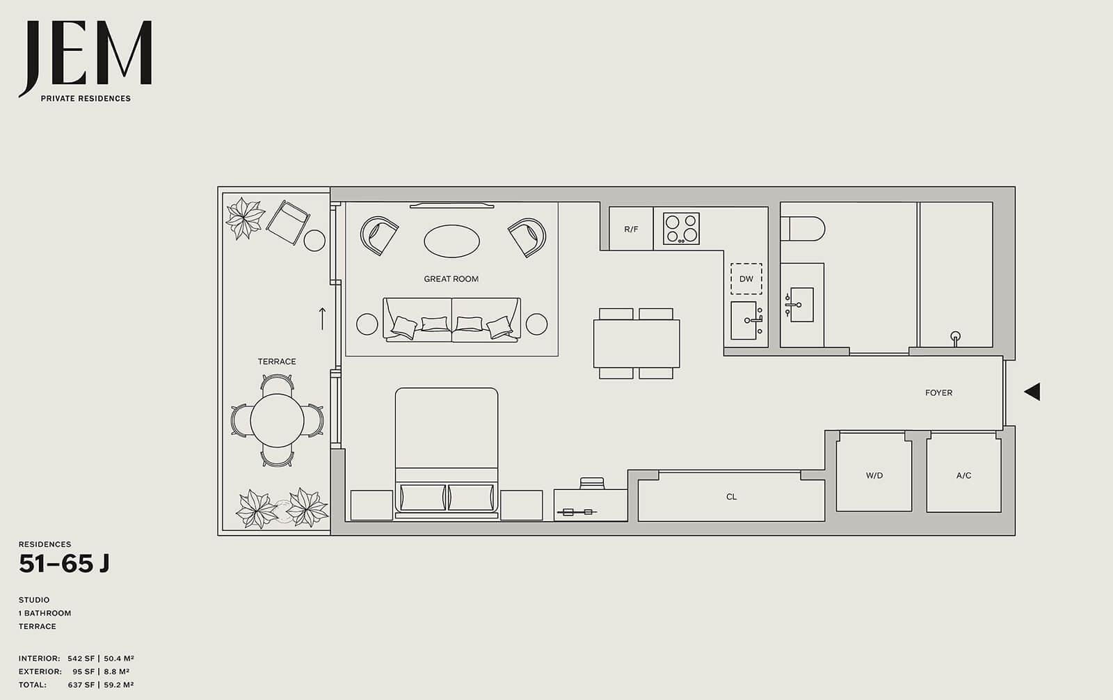 0 Studio Floorplan